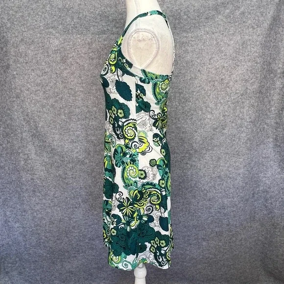 Prana Womens Green Floral Paisley Halter T-Back Athletic Sun Surf Yoga Dress SM - Picture 4 of 10